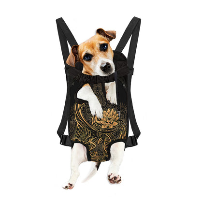 Golden Spiritual Koi Carp Print Pet Carrier Backpack