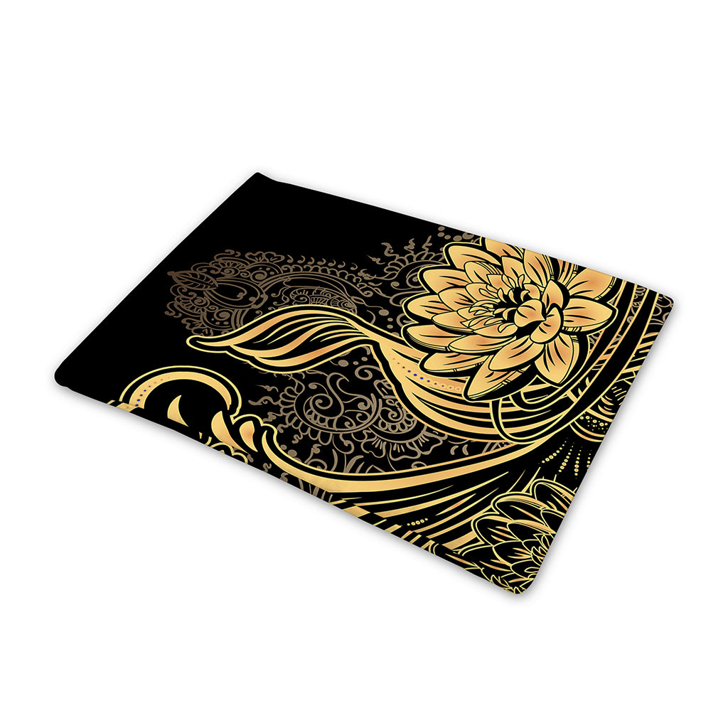 Golden Spiritual Koi Carp Print Pet Cooling Mat Cover