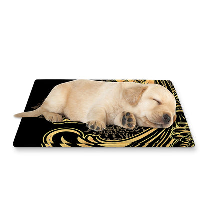 Golden Spiritual Koi Carp Print Pet Cooling Mat Cover