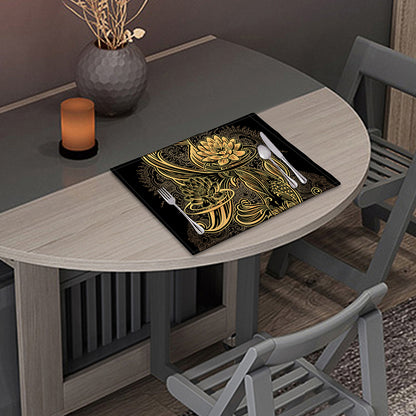 Golden Spiritual Koi Carp Print Placemat