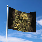 Golden Spiritual Koi Carp Print Polyester Flag