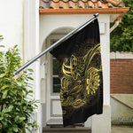 Golden Spiritual Koi Carp Print Polyester Flag