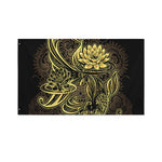 Golden Spiritual Koi Carp Print Polyester Flag