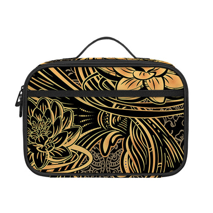 Golden Spiritual Koi Carp Print Portable Lunch Bag