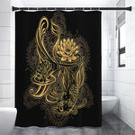 Golden Spiritual Koi Carp Print Premium Shower Curtain