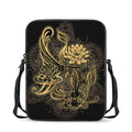 Golden Spiritual Koi Carp Print Rectangular Crossbody Bag