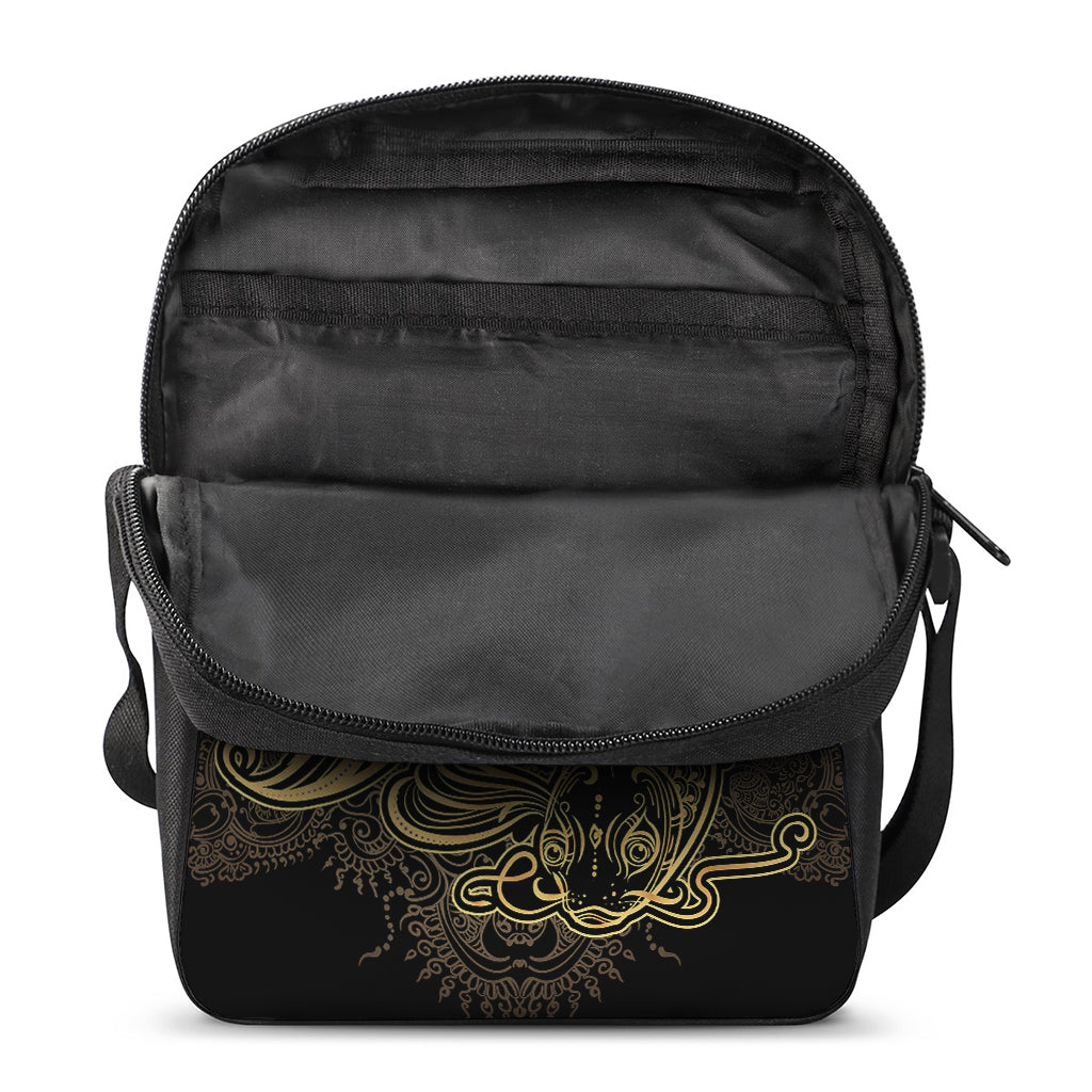 Golden Spiritual Koi Carp Print Rectangular Crossbody Bag