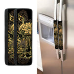 Golden Spiritual Koi Carp Print Refrigerator Handle Covers