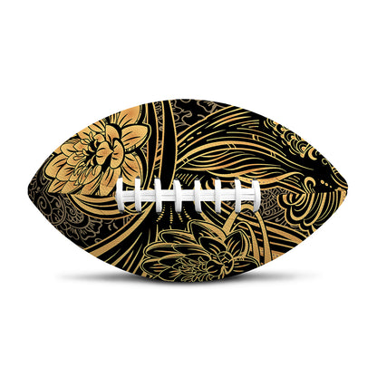 Golden Spiritual Koi Carp Print Rugby Ball
