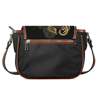 Golden Spiritual Koi Carp Print Saddle Bag