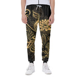 Golden Spiritual Koi Carp Print Scuba Joggers