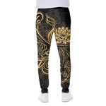 Golden Spiritual Koi Carp Print Scuba Joggers