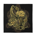 Golden Spiritual Koi Carp Print Silk Bandana