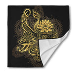 Golden Spiritual Koi Carp Print Silk Bandana