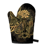 Golden Spiritual Koi Carp Print Single Oven Mitt