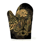 Golden Spiritual Koi Carp Print Single Oven Mitt