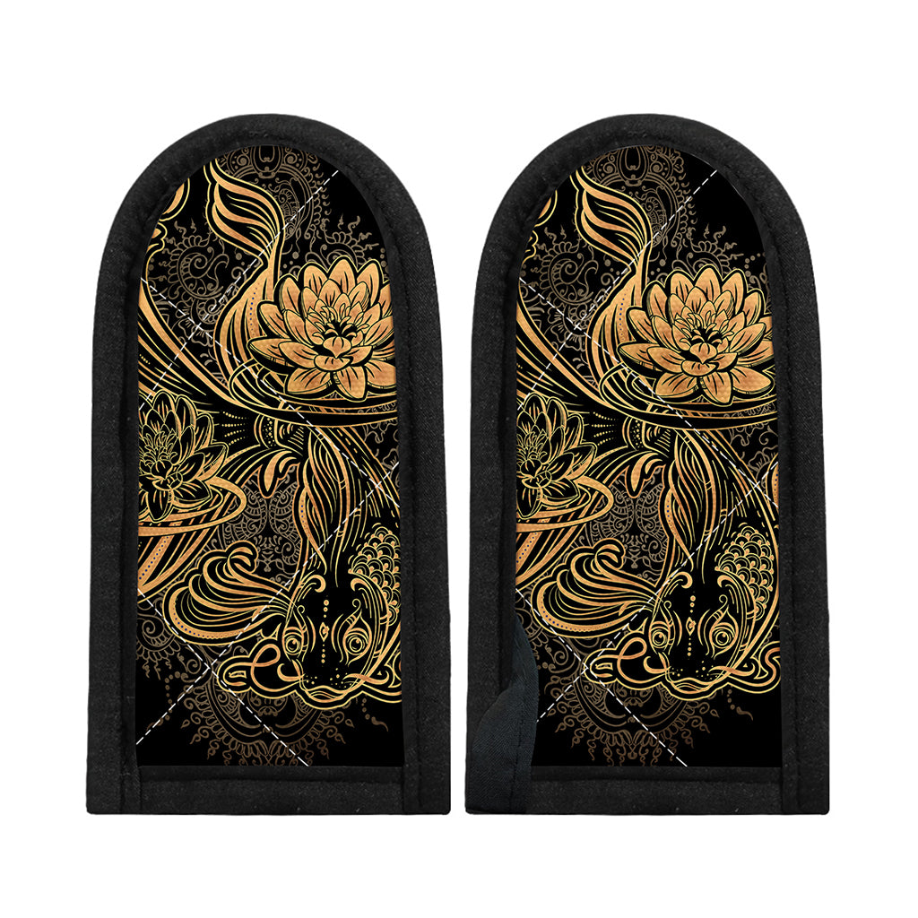 Golden Spiritual Koi Carp Print Skillet Handle Cover