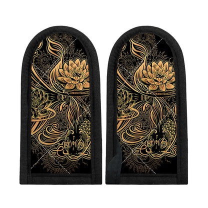 Golden Spiritual Koi Carp Print Skillet Handle Cover