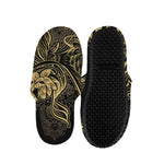 Golden Spiritual Koi Carp Print Slippers