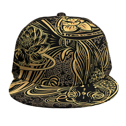 Golden Spiritual Koi Carp Print Snapback Cap