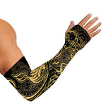 Golden Spiritual Koi Carp Print Sun Protection Arm Sleeves