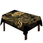 Golden Spiritual Koi Carp Print Tablecloth