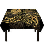 Golden Spiritual Koi Carp Print Tablecloth