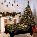 Golden Spiritual Koi Carp Print Tablecloth