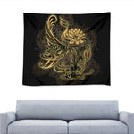 Golden Spiritual Koi Carp Print Tapestry