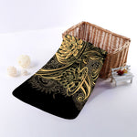 Golden Spiritual Koi Carp Print Towel