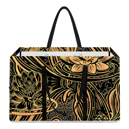 Golden Spiritual Koi Carp Print Utility Tote Bag