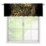 Golden Spiritual Koi Carp Print Window Valance