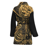 Golden Spiritual Koi Carp Print Women's Bathrobe