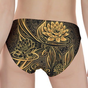 Golden Spiritual Koi Carp Print Women's Panties