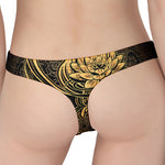 Golden Spiritual Koi Carp Print Women's Thong