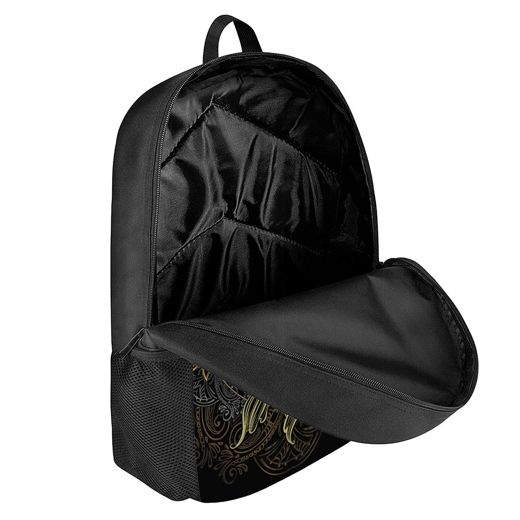 Golden Spiritual Koi Fish Print 17 Inch Backpack