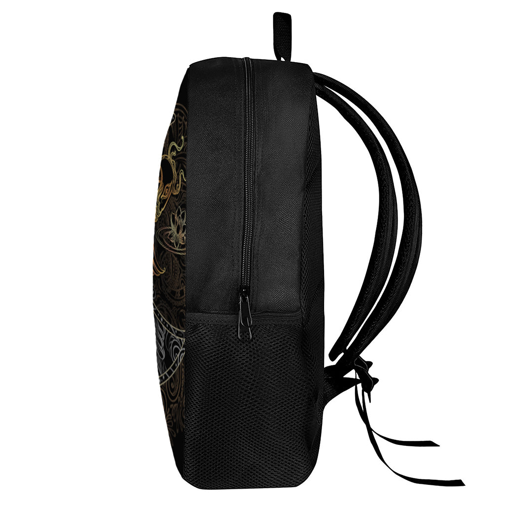 Golden Spiritual Koi Fish Print 17 Inch Backpack