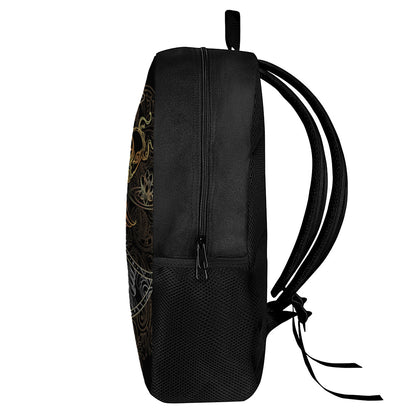 Golden Spiritual Koi Fish Print 17 Inch Backpack