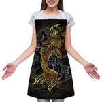 Golden Spiritual Koi Fish Print Adjustable Apron