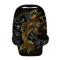 Golden Spiritual Koi Fish Print Baby Seat Cover