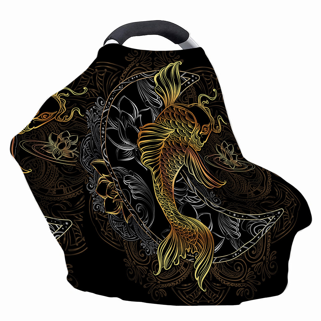 Golden Spiritual Koi Fish Print Baby Seat Cover
