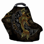 Golden Spiritual Koi Fish Print Baby Seat Cover