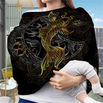 Golden Spiritual Koi Fish Print Baby Seat Cover