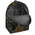 Golden Spiritual Koi Fish Print Backpack