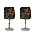 Golden Spiritual Koi Fish Print Bar Stool Covers
