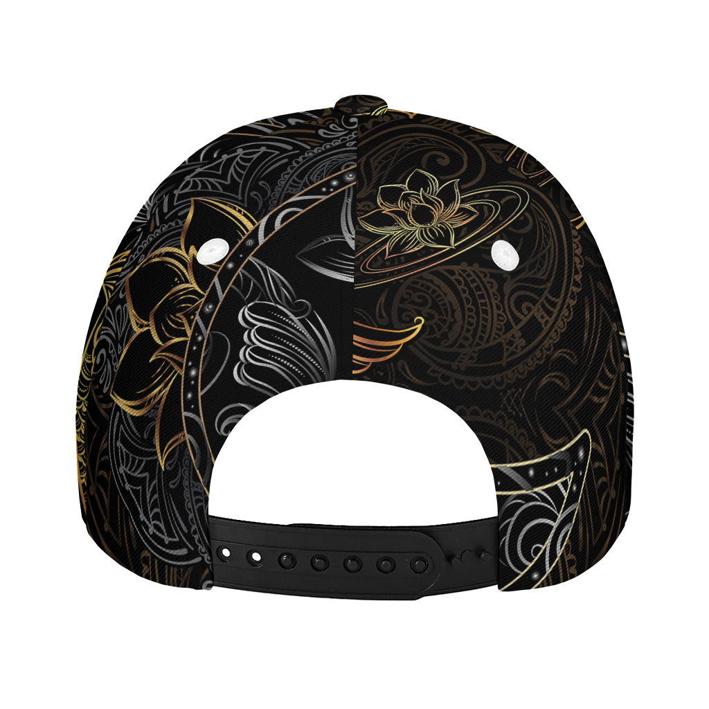 Golden Spiritual Koi Fish Print Baseball Cap