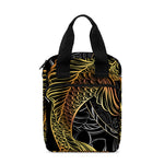 Golden Spiritual Koi Fish Print Bible Tote Bag