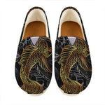 Golden Spiritual Koi Fish Print Casual Shoes