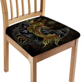 Golden Spiritual Koi Fish Print Chair Cushion Cover