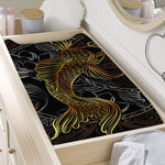 Golden Spiritual Koi Fish Print Changing Pad Cover